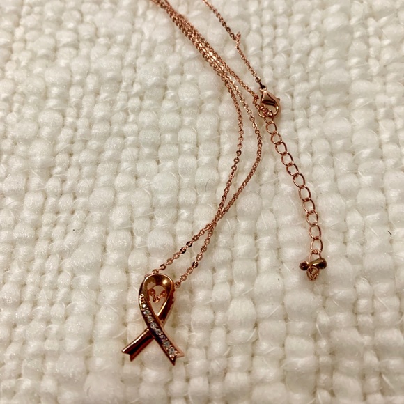Accented Ribbon Rosegold Necklace - Picture 6 of 8